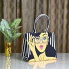 Black & White Stripes Casual Graphics Tote Bag - RajsiPoshak