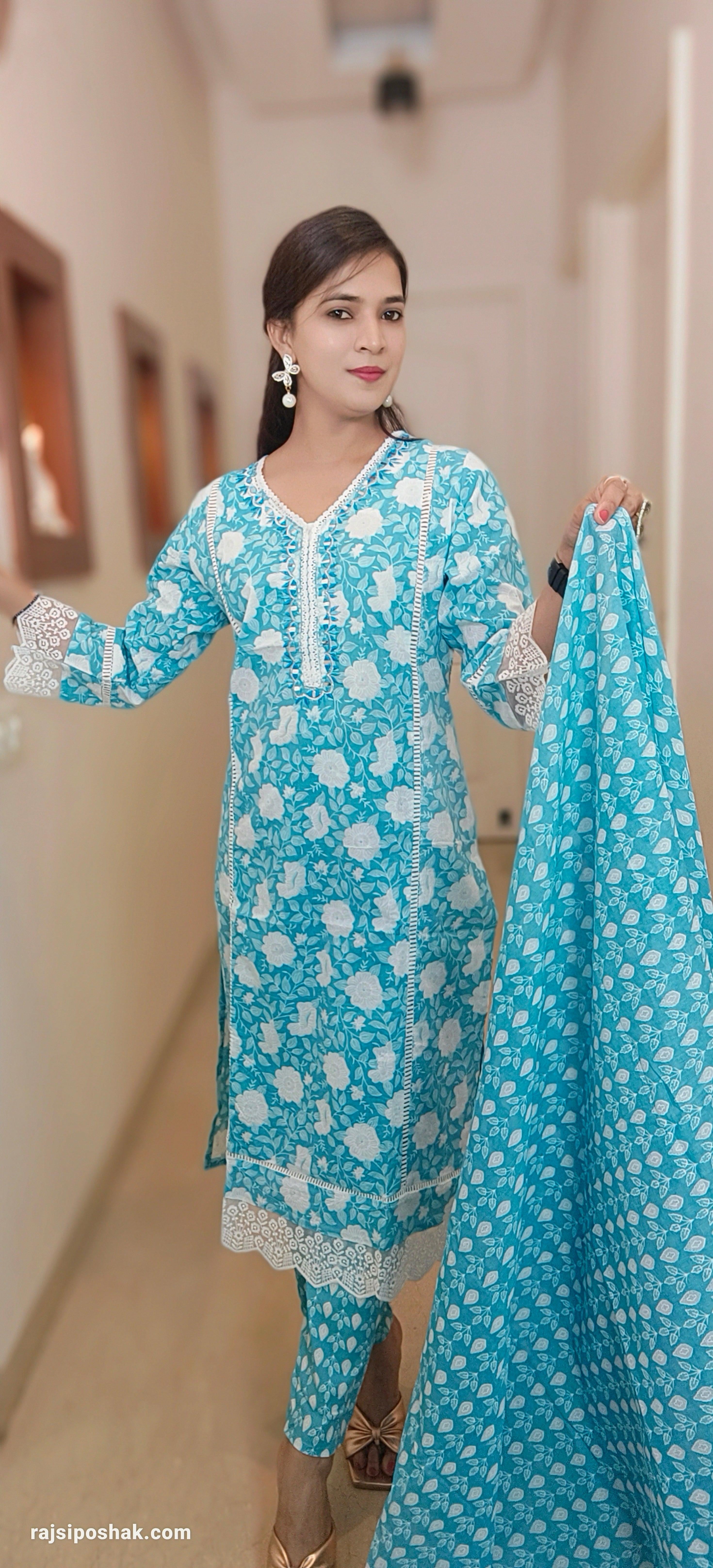 FEROZI 3 PC COTTON SUIT - RajsiPoshak