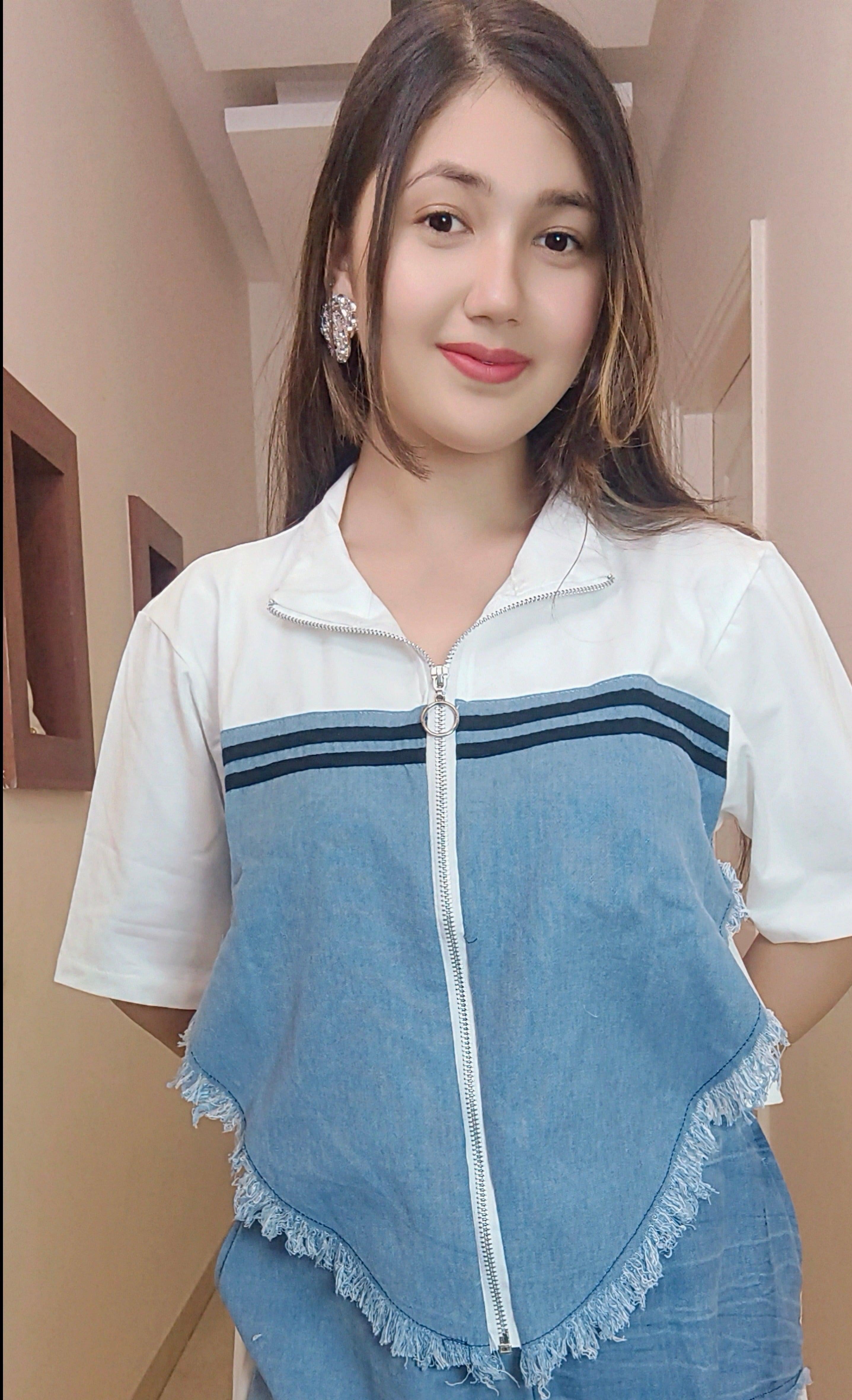 DENIM & HOSIEARY BLUE AIRPORT LOOK COORD SET - RajsiPoshak