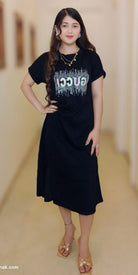 BLACK IMPORTED STREACHABLE DRESS - RajsiPoshak