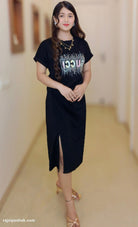 BLACK IMPORTED STREACHABLE DRESS - RajsiPoshak