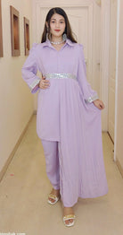 LIGHT PURPLE IMPORTED FABRIC COORD SET - RajsiPoshak