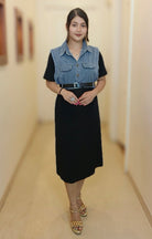 1 PC DENIM DRESS - RajsiPoshak