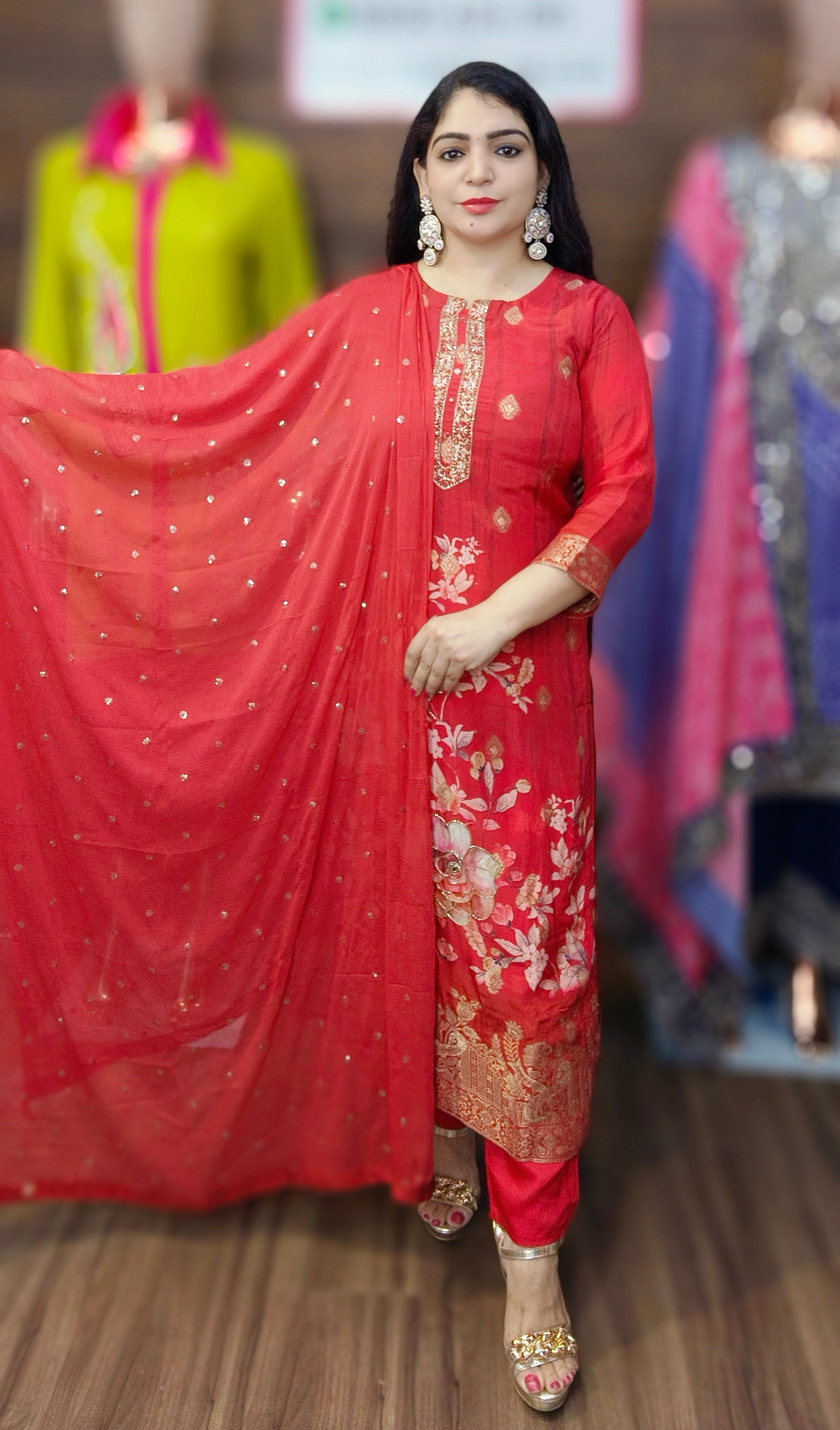 Pure silk designer suits best sale